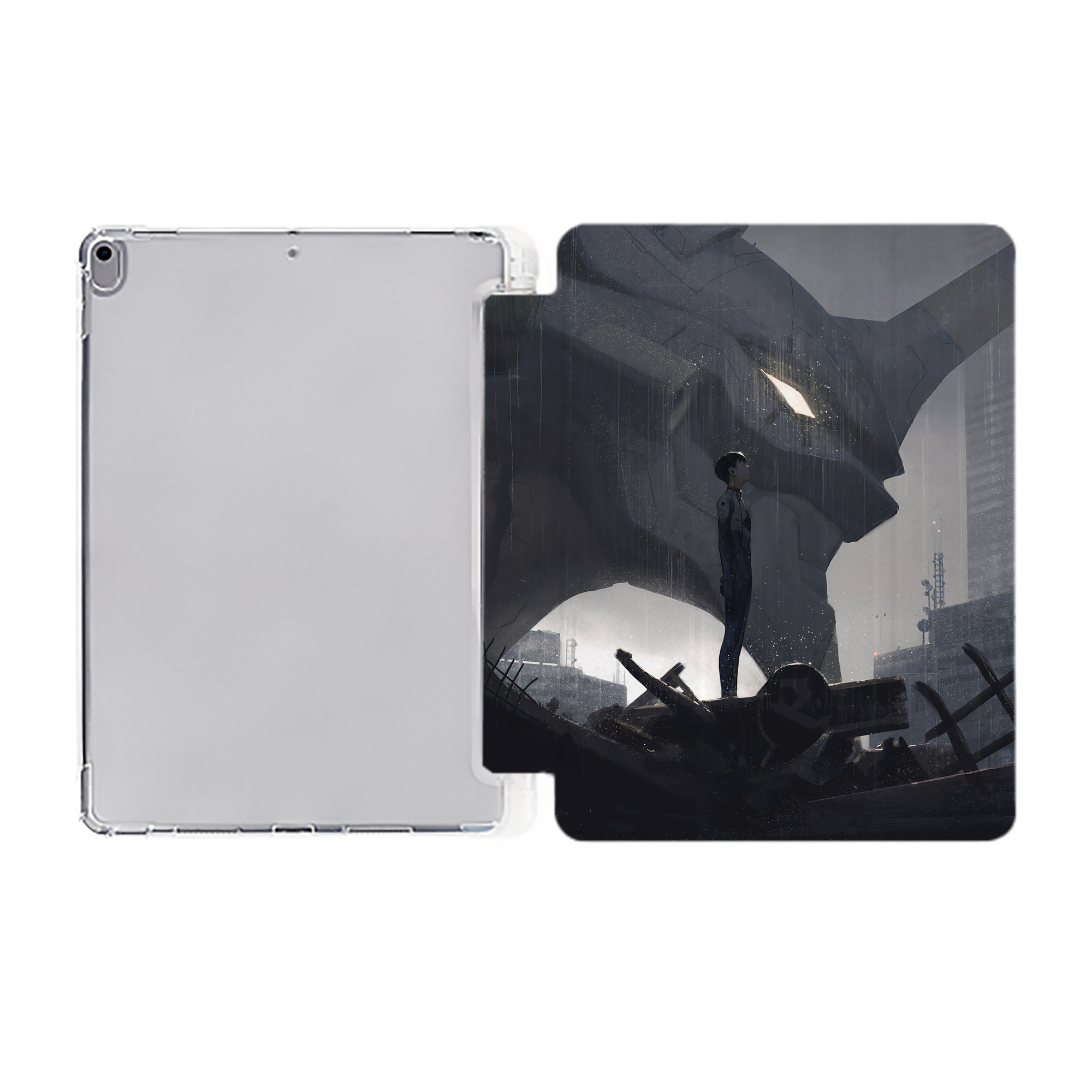 （画像用） EVA 新世紀エヴァンゲリオン IPad ケース ペン収納付き 三つ折りスタンド PUレザー×シリコン 対応機種9.5/10.5/10.9インチ